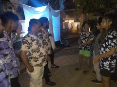 Traditional Goan Konkani play actors waiting to enter stage