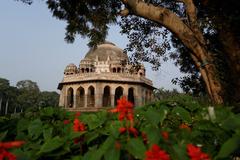 Flowers and Tomb of Sikandar Lodhi in Delhi