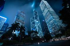 Central Hong Kong skyline with skyscrapers