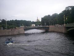 source of the Moika River from Fontanka in Saint Petersburg Russia