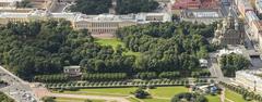 Aerial view of Mikhailovsky Garden and Field of Mars in Saint Petersburg, Russia