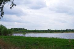 Nature reserve Rieselfelder Münster with large pond