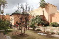 Garden trees at Saadian Tombs in Marrakesh