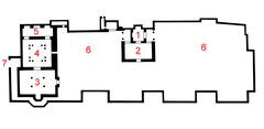 Floor plan of the Saadian Tombs with numbered chambers and areas