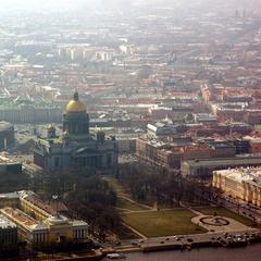 St. Isaac's Cathedral and Senate Square in Saint Petersburg, Russia