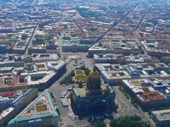 aerial view of St. Isaac's Cathedral in Saint Petersburg