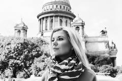 Irada Vovnenko in front of St. Isaac's Cathedral