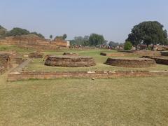 Ancient graves at Nalanda University in Rajgir, Bihar, India