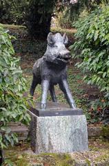 Le Sanglier bronze sculpture by Pierre Blanc in Lausanne