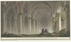 Interior view of the Cistern of Yerebatan Saray in Constantinople, drawing by Michel François Preaulx