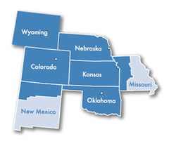 Map of the Tenth District of the Federal Reserve System