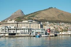 Victoria and Alfred Waterfront of Cape Town with Signal Mountain and Lion's Head