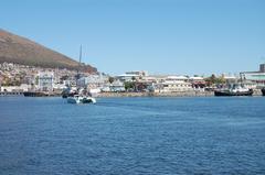 Catamaran entering Cape Town harbor