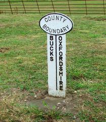 County Boundary marker Bucks and Oxfordshire at Finmere