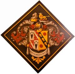 Funeral hatchment for Richard William Howard-Vyse with heraldic symbols