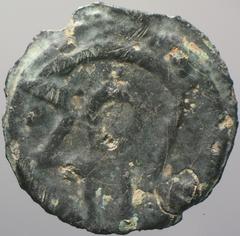 Iron Age potin coin of the Cantiaci obverse