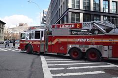 red fire engine parked on a street