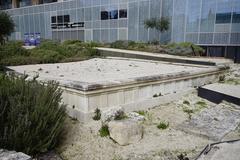 Funerary terrace next to the road in front of the Greek city gate of Massilia