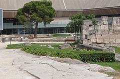 Ancient road and ramparts remnants in the Jardin des Vestiges, Marseille