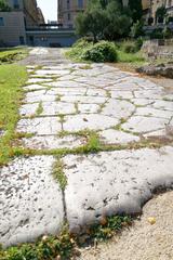 Jardin des Vestiges in Marseille with ancient Roman road