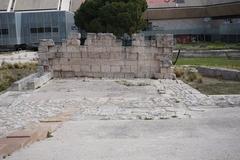 Southern Greek city tower inside ancient city Massilia, view from west