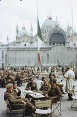 British Army soldiers on leave in Piazza San Marco, Venice, June 1945