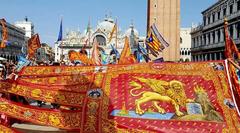 Bandiera Contarina at Piazza San Marco in Venice on April 25, 2018