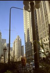 downtown Chicago skyline along Lake Michigan in 1998