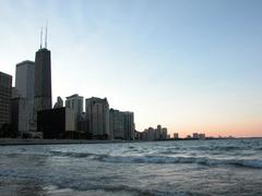 Chicago skyline from Olive Park Beach