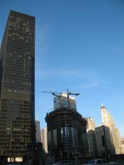 Skyline view of Trump International Hotel and Tower, John Hancock Center, 330 North Wabash, Wrigley Building, and Tribune Tower in Chicago