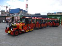 Trackless trains in Rådhuspladsen, Copenhagen