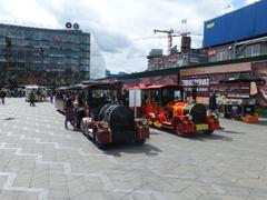 trackless trains at Rådhuspladsen in Copenhagen