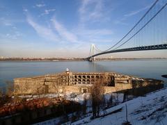 Battery Weed fortification with the Verrazano-Narrows Bridge in view