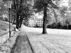 Marabouparken B Park at night with ground lighting