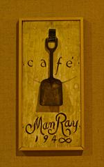 Man Ray's Café Man Ray, 1968 oil painting on wood