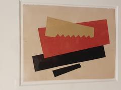 Composition (Red, Black, Gold) by Lyubov Popova, 1920, gouache on paper