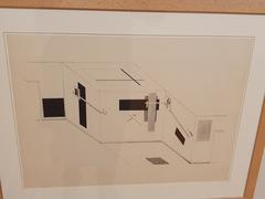 El Lissitzky's lithography with colors and collage on paper