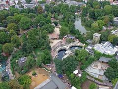 Aerial view of Frankfurt Zoological Garden with main entrance at the top