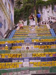 colorful ceramic-tiled stairs in the Lapa district of Rio de Janeiro, Brazil