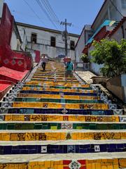 Escadaria Selarón in Rio de Janeiro covered with colorful ceramic tiles