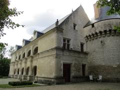 Facade of Dampierre-sur-Boutonne castle with a side view