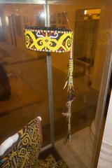 Aboriginal Iban bead hat on display