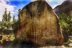 Buddha's Rock in Skardu, Pakistan