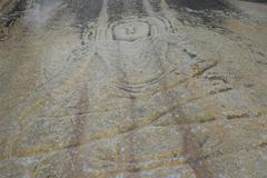 Manthal Rock with Buddhist inscriptions in Skardu, Pakistan