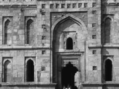 Lodhi Gardens in New Delhi with a view of the ancient Bara Gumbad monument