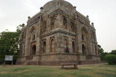 Front view of Sheesh Gumbad in Lodhi Gardens, Delhi