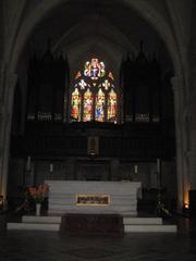 Choir of Saint-Léger Church in Cognac with stained glass and double organ case