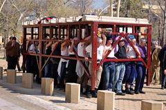 Costaleros rehearsing in Alameda de Hércules, Sevilla