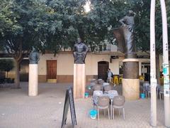 Statues of Niña de los Peines, Manolo Caracol, and Chicuelo in Alameda de Hércules