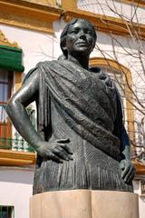 Statue of cantaora Pastora Pavón, known as Niña de los Peines, in Alameda de Hércules, Sevilla